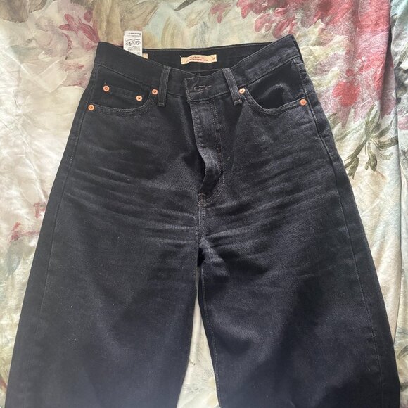 Levi’s Ribcage Wide Leg Jeans – Black, Size 26, High Rise Fit - Picture 1 of 3